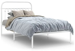 Estrutura de cama com cabeceira 100x200 cm metal branco