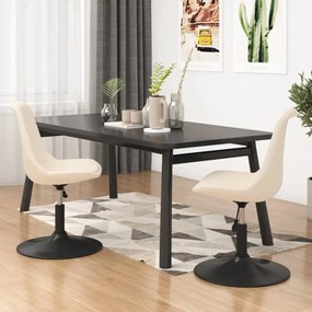 vidaXL Cadeiras de jantar giratórias 2 pcs veludo cor creme