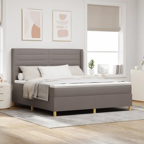Cama Box Spring vidaXL com Colchão e LED Taupe 180x200 cm Tecido