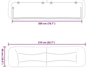 Almofadão de cabeceira 200 cm couro artificial castanho