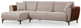 Sofá-Cama de Canto Aren – Bege e Canela – 150 x 260 cm