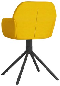 Cadeiras de jantar giratórias 2 pcs veludo amarelo