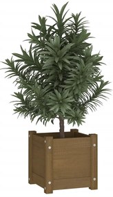 Vaso/floreira de jardim 31x31x31 cm pinho maciço castanho-mel