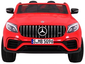 Carro elétrico para Crianças 24V 4x4 2 Lugares Mercedes GLC 63S Rodas de EVA, Assento de couro Vermelho