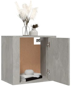 Mesa de cabeceira de parede 50x30x47 cm cinzento cimento