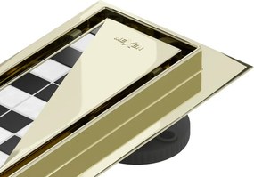 Mexen Flat 360° M13 escoamento linear rotativo 2 em 1 60 cm, dourado - 1510060-40