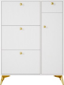 Sapateira com 3 portas basculantes, Branco | AOSOM Portugal