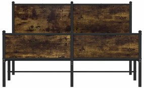 Estrutura de cama sem colchão 140x200 cm metal carvalho fumado