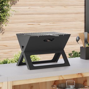 vidaXL Churrasqueira BBQ - Dobrável, Preta, 46x30x31 cm, em Aço