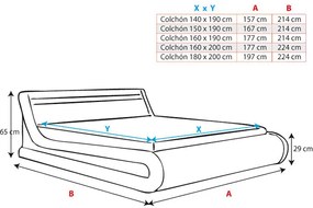 Cama Hidráulica com Arrumação "Patricia" - 180x200 cm - Preto - Polipe