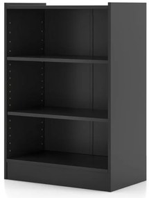 Mesa de computador em formato de L com 2 prateleiras de armazenamento - preta