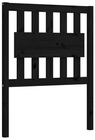 Estrutura cama de solteiro c/ cabeceira madeira maciça preto