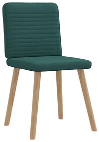 Cadeiras de jantar 6 pcs tecido verde-escuro