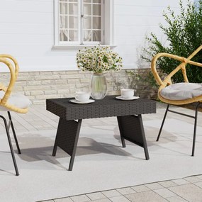 319408 vidaXL Mesa de apoio dobrável 60x40x38 cm vime PE preto