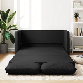 vidaXL Sofá-cama sem pés 112x174x55 cm couro artificial preto