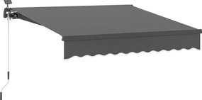 Outsunny Toldo de Fixação com Manivela, Toldo de Braços Articulados com Luz Solar, Proteção Solar UV 50+ 300 cm de largura Cinza | Aosom Portugal