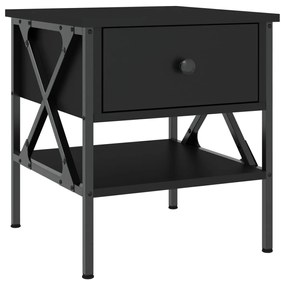 Mesas de cabeceira 2 pcs 40x42x45 cm derivados de madeira preto