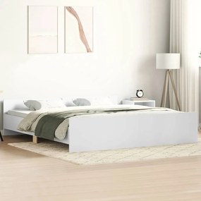 Estrutura de cama c/ painéis cabeceira e pés 200x200 cm branco