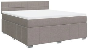 Cama com molas/colchão 180x200 cm tecido castanho-acinzentado