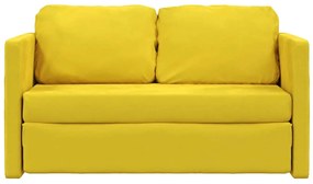 Sofá-cama sem pés 122x204x55 cm veludo amarelo-escuro