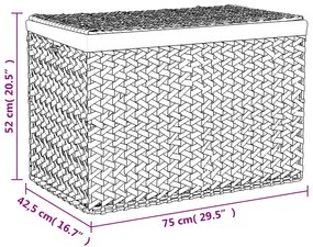 Cesto para roupa suja c/ 3 secções 75x42,5x52cm jacinto de água