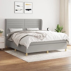 vidaXL Cama com molas/colchão 180x200 cm tecido cinzento-claro