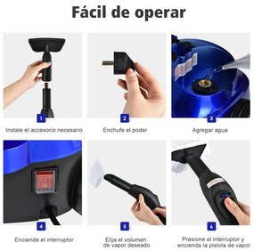 Máquina de limpeza a vapor 2000 W 1,5 L Pressão 4 Bar com bloqueio de segurança para crianças Desligamento automático Máquina de limpeza a vapor domés