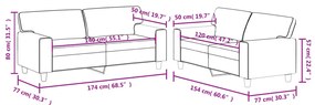 2 pcs conjunto de sofás couro artificial cor cappuccino