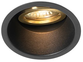 Foco embutido moderno preto com dourado rotativo e inclinável - Alloy Moderno