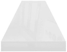 Prateleiras de parede suspensas 4 pcs 120x23,5x3,8cm MDF branco