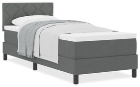 Cama Box com Colchão Cinza Escuro 80x200 cm Tecido