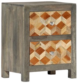 Mesa de cabeceira 40x30x50cm madeira mangueira maciça cinzento