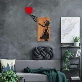 Acessório Decorativo de Parede Ma-366 – Nogueira e Preto – 83 x 60 cm