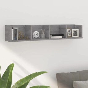 vidaXL Prateleira de parede para CD derivados madeira cinzento sonoma