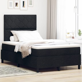 vidaXL Cama Box com Colchão & LED Preta 120x200 cm Tecido