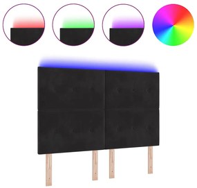 Cabeceira LED vidaXL Preto 72 cm Veludo