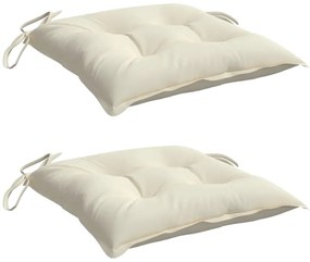 Almofadões de cadeira 2 pcs 50x50x7cm tecido oxford branco nata