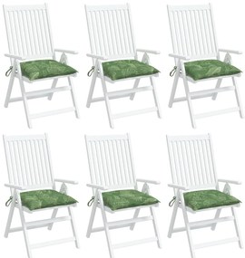 Almofadões para cadeira 6 pcs 40x40x7 cm tecido padrão folhas