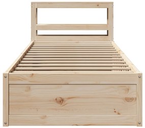 Estrutura de cama com cabeceira 90x200 cm pinho maciço