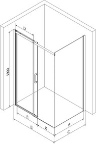 Mexen Omega cabine de duche de correr 120 x 90 cm, transparente, cromada - 825-120-090-01-00