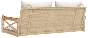 Banco baloiço com almofadões 109x62x40 cm vime PE bege