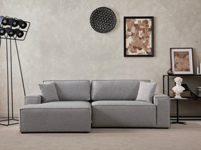 Sofá-Cama de Canto Pırlo – Cinzento Claro – 260x78x170 cm