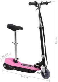 Trotinete/scooter elétrica com assento 120 W rosa
