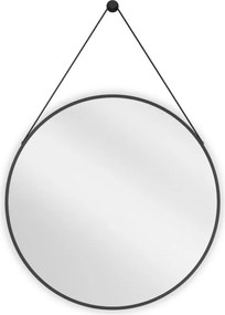Mexen String espelho de casa de banho redondo 70 cm, moldura preta - 9854-070-070-000-70