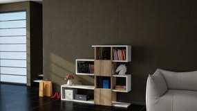 Estante Karlin – Branco e Nogueira – 120x109x19,5 cm