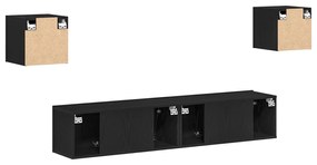 Conjunto de Armário para TV vidaXL de 6 Peças Carvalho Preto Madeira E