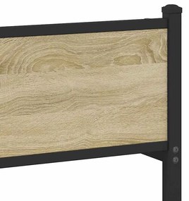 Estrutura de cama sem colchão 120x200 cm metal carvalho sonoma