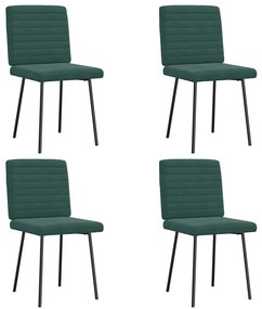 Cadeiras de jantar 4 pcs veludo verde-escuro