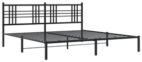 Estrutura de cama com cabeceira 193x203 cm metal preto