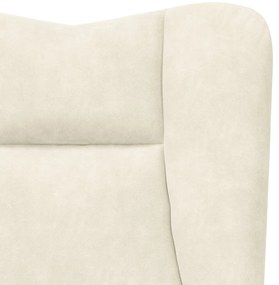 Cadeira Relaxante vidaXL Veludo Creme